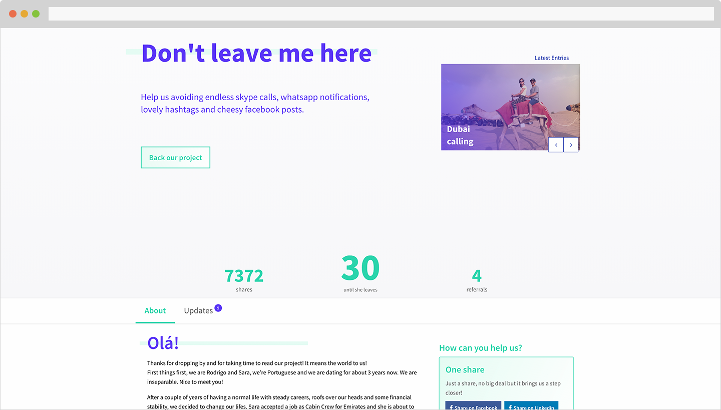 Don't Leave Me Here home page